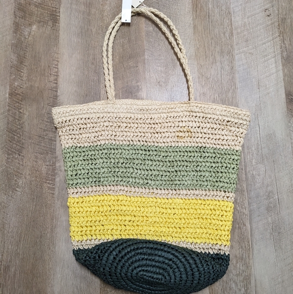 Universal Thread Beach Shoulder Bag 100% Paper Multi Color - Picture 12 of 12